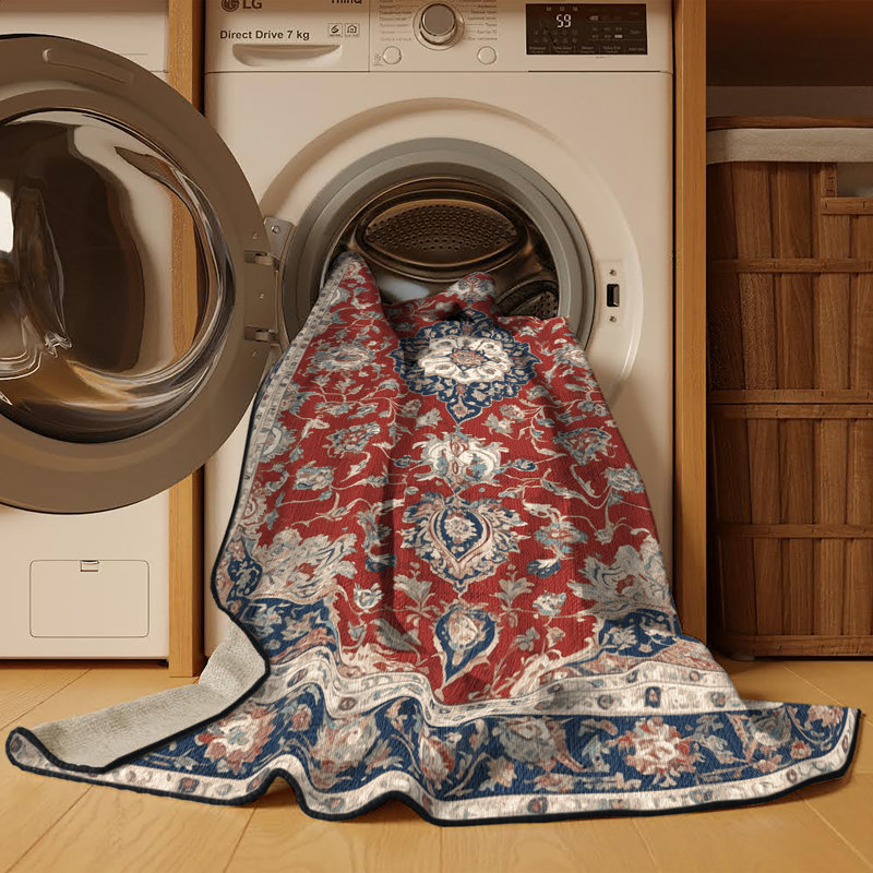 Tapis brun lavable à la machine, Carré 3 pi