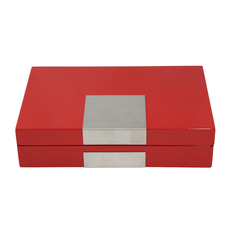 Boîte à bijoux avec boutons de manchette, Rouge