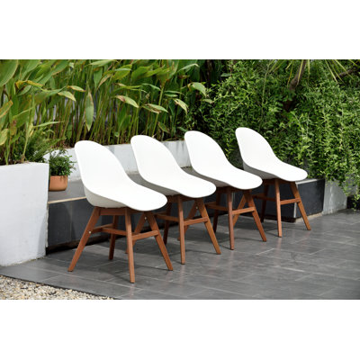 Rafael Wood Patio Dining Side Chair by Kitsco