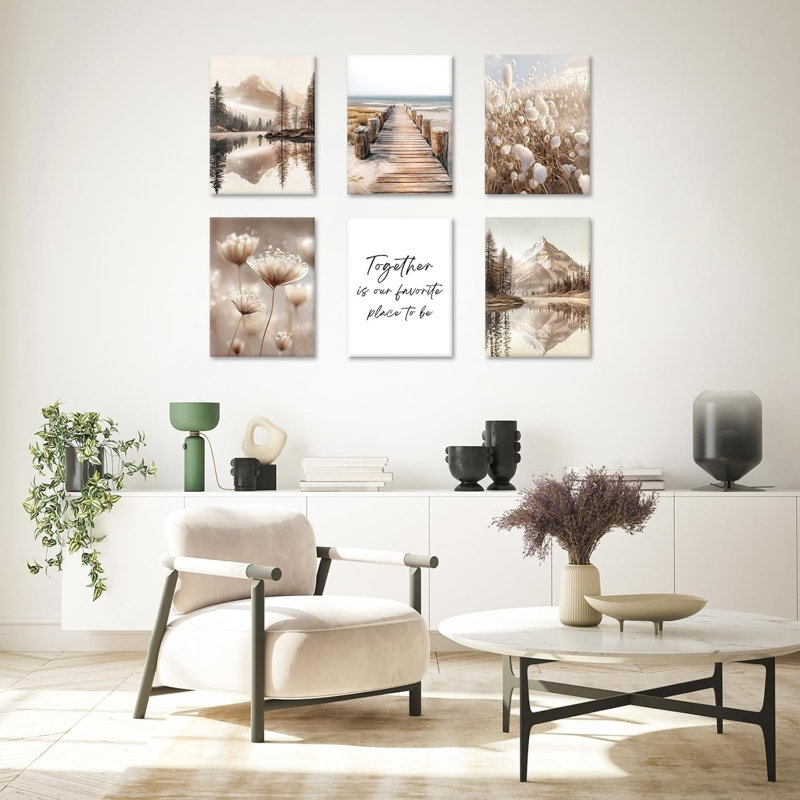 6 Piece No Frame Print on Canvas