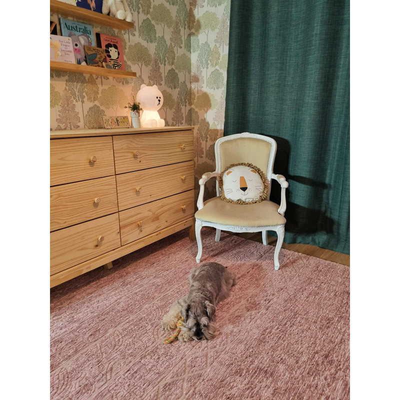 Tapis rouge en microfibre tissé à la machine Yaned, Rectangle 5 pi x 8 pi