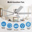 Ventilateurs de plafond de 52 pouces avec lumières et télécommande-1435227593