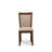 7-Pc Dining Set consists of a Pedestal Kitchen Table and 6 Light Tan Linen Fabric Upholstered Chairs with Padded Back- Antique Walnut-1671050802-1650841325-1671050815