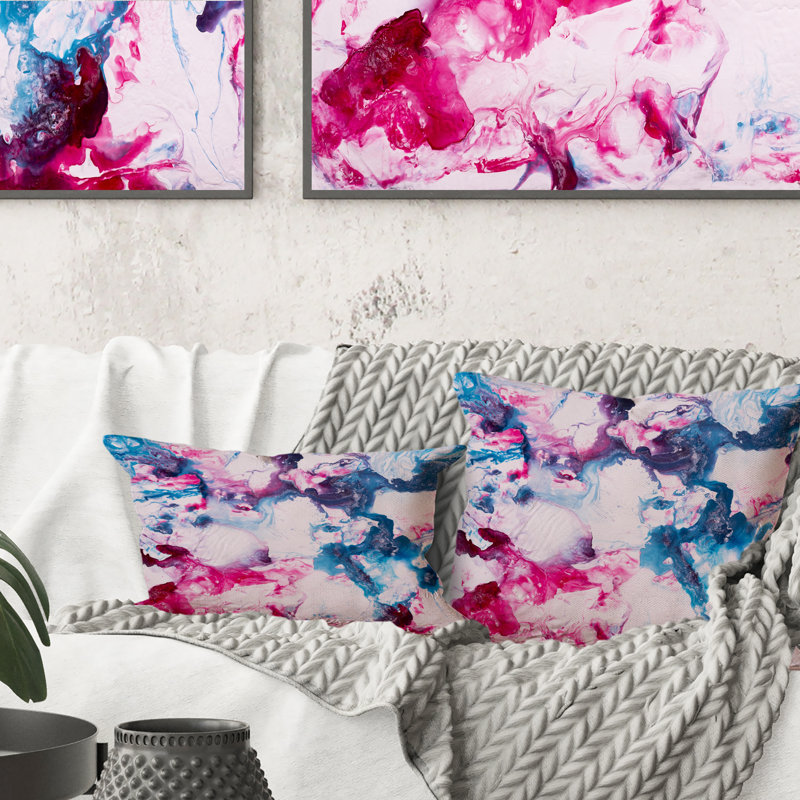 Coussin rose et bleu Marble Art