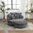 Upholstered Barrel Chair With Ottoman-100891574