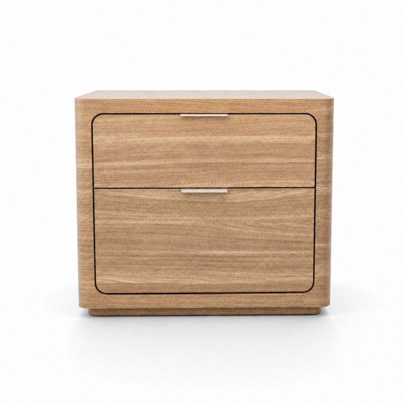 68.58 cm W Bedside Table, Natural Oak