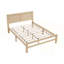 Structure de lit plateforme contemporaine de taille normale avec finition naturelle, fabrication en bois durable pour les chambres modernes, assemblage facile et aucun sommier tapissier requis.-1086935551