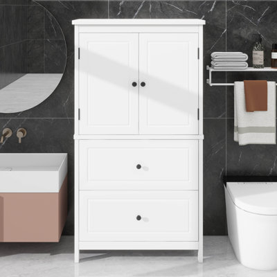 Armoire de rangement sur pied avec 2 tiroirs et 2 portes réglables