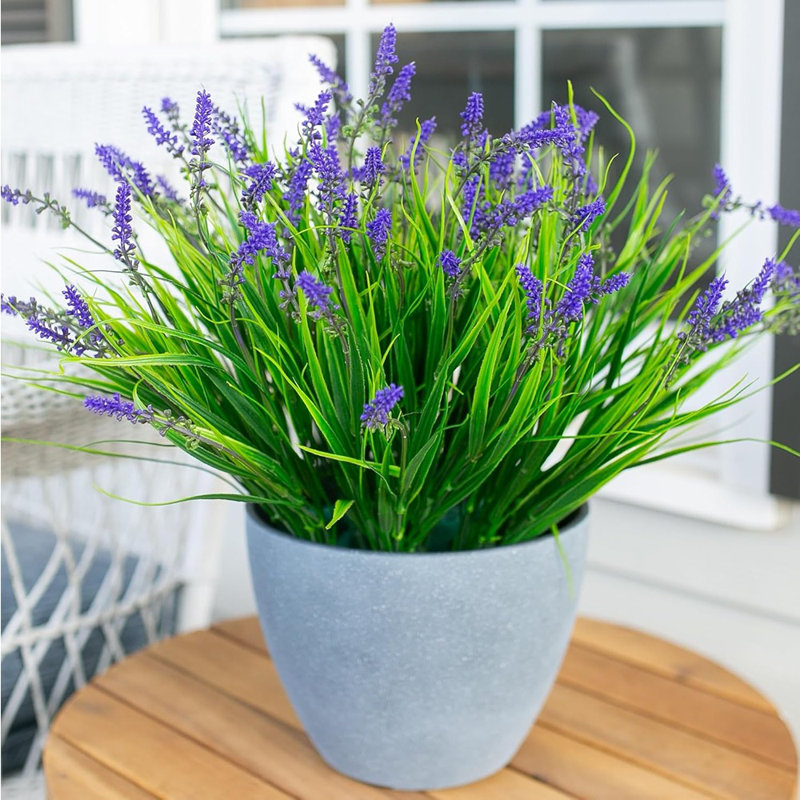 Artificial Plants Fake Flowers Monkey Grass For Outdoors...