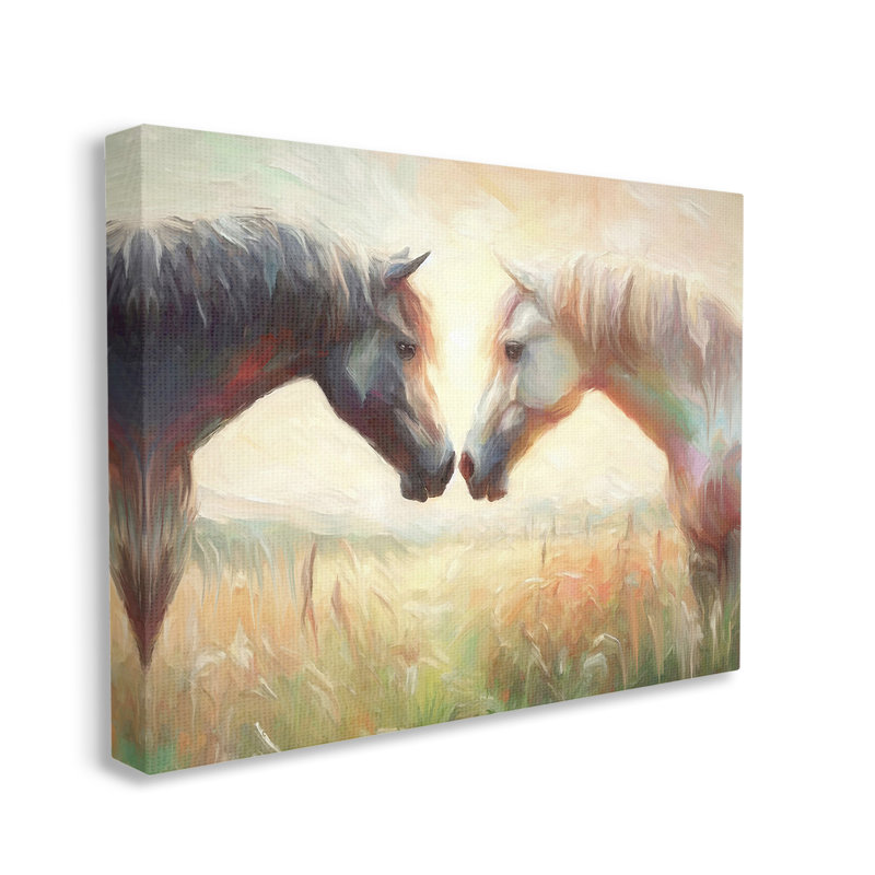 Art mural en toile Sunlit Horse pair par Ramona Murdock, H 16 po x l 20 po