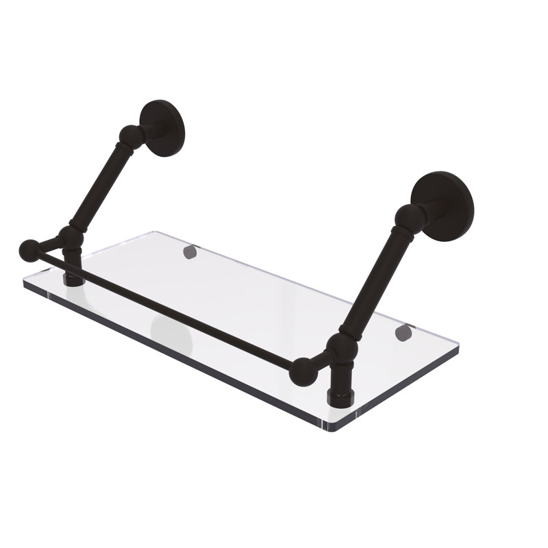 Tablette flottante Dalston avec barre de galerie, Bronze huilé, H 8 po x l 18 po x P 8,6 po
