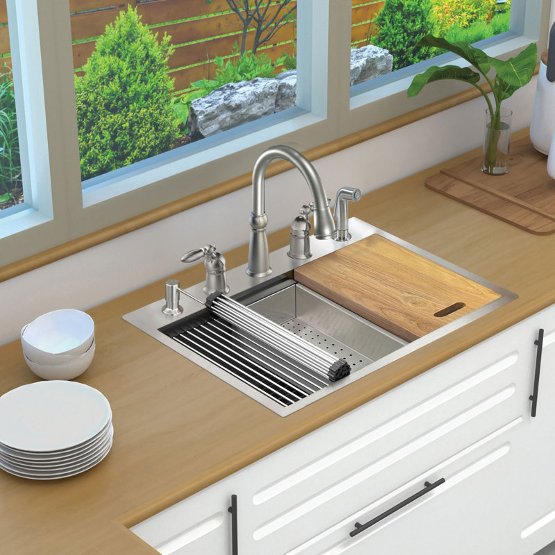 30-Inch Stainless Steel Kitchen Workstation Sink with Accessories