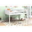 Lit mezzanine simple en bois blanc avec plateforme de taille mobile - Assemblage facile-429762423-429762424