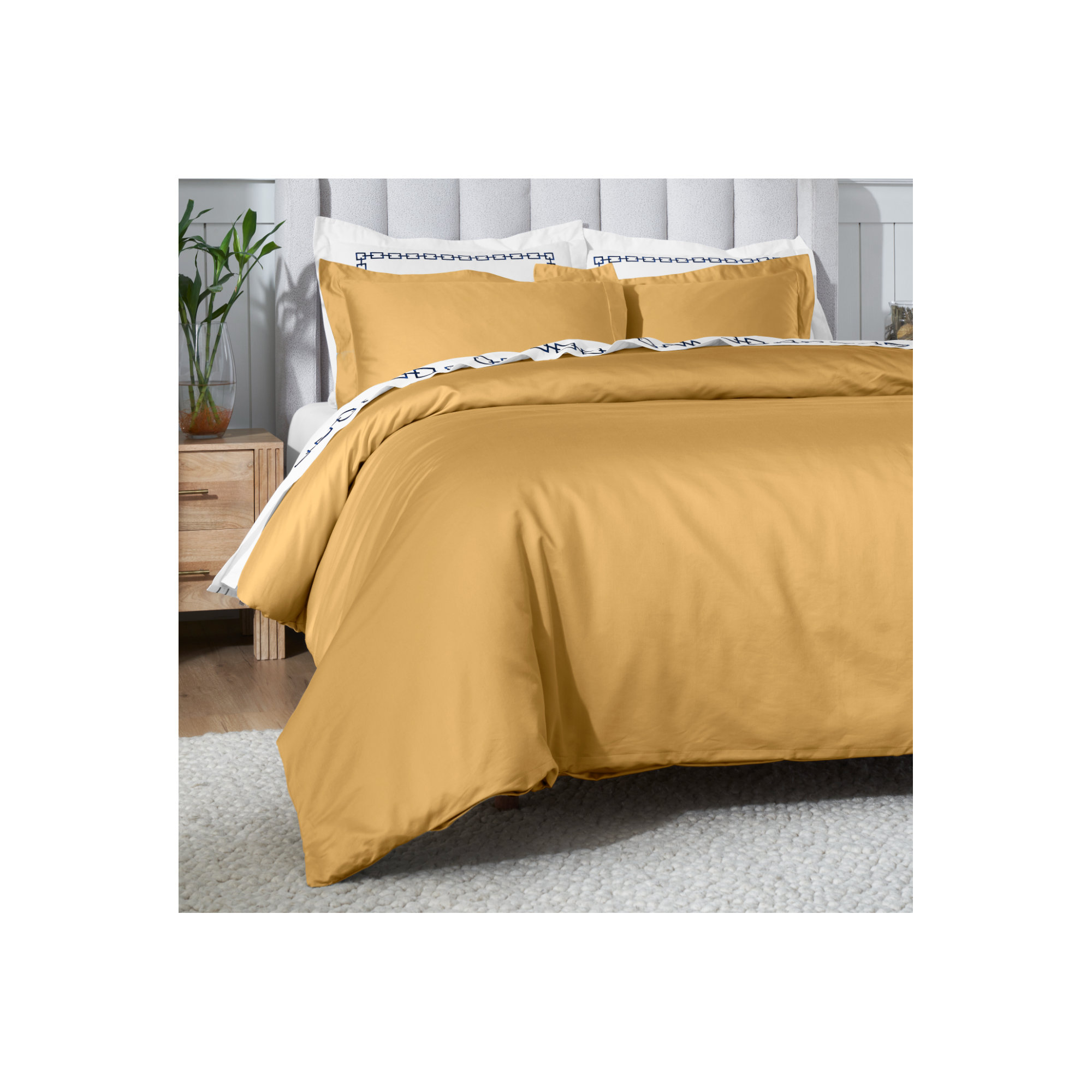 Cotton Duvet Cover Set, Maple Sugar, Full/Queen Duvet Cover + 2 Pillow Sham