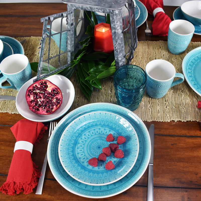Fez 20 Piece Dinnerware Set, Turquoise