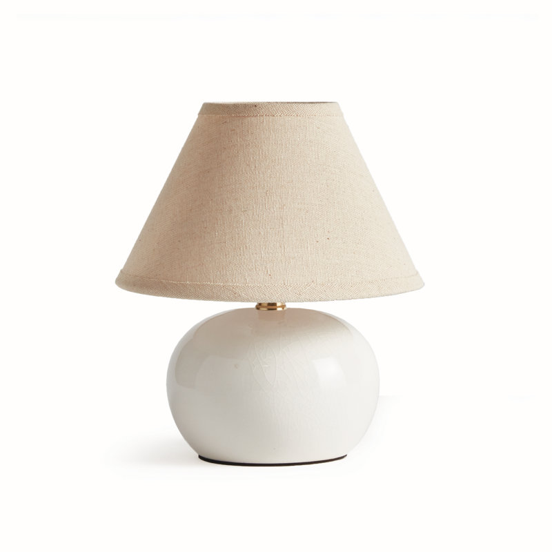 Oscar Standard Table Lamp, White, 8" H x 6.5" W x 6.5" D