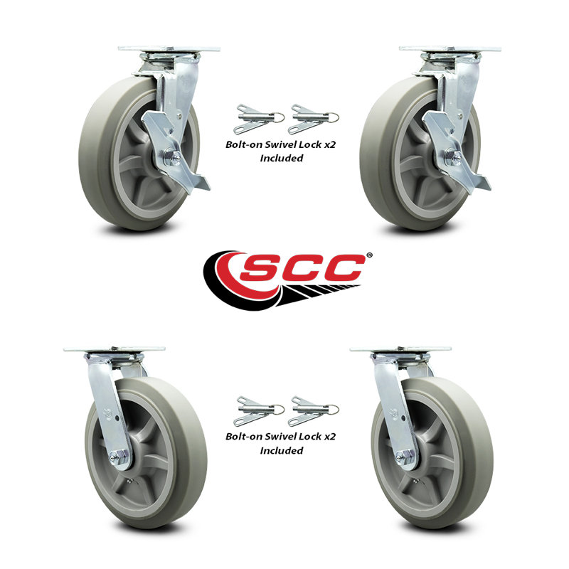 4 Piece Thermoplastic Rubber Caster Set