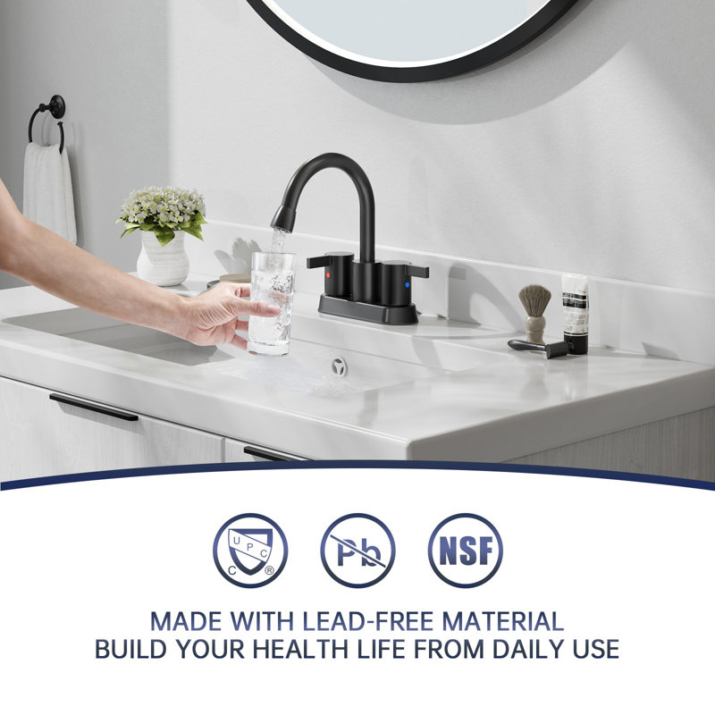 Robinet de salle de bain extractible avec bec rétractable de 4 po, robinet de salle de bain escamotable à 3 trous, avec bec pivotant à 360 °, bonde escamotable en métal et conduites d'alimentation en eau