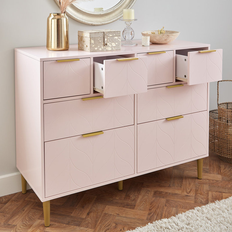 Adams 112cm W 8 - Drawer Chest of Drawers, Pink