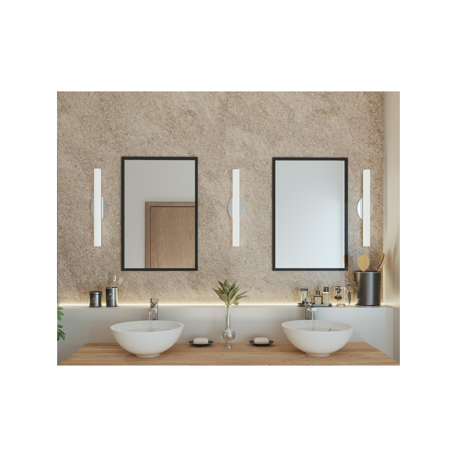 Delphine Single Frosted Dimmable LED Bath Bar, Polished Chrome