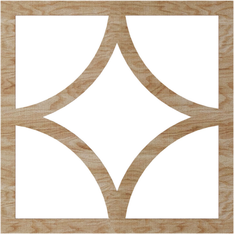 32"OD x 20 1/2"ID x 1/4"T Statesman Wood Fretwork Pierced Ceiling Medallion, Birch, 28" H x 28" W x 0.25" D, Red Oak