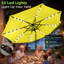 Parasol solaire à 3 niveaux 10pi, 32 lumières DEL de table de patio avec inclinaison et manivelle, 8 nervures robustes pour le marché, la plage, la piscine, le jardin, la terrasse, la cour-988053101
