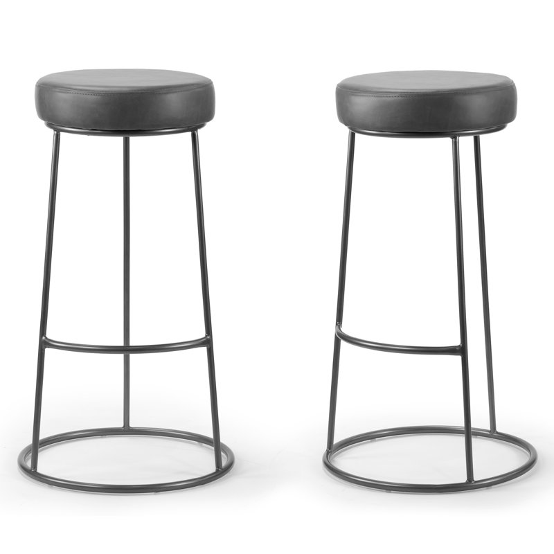 Tabouret de bar et de comptoir Ansumana, Tabouret de bar (assise de 30,25 po de hauteur), Gris