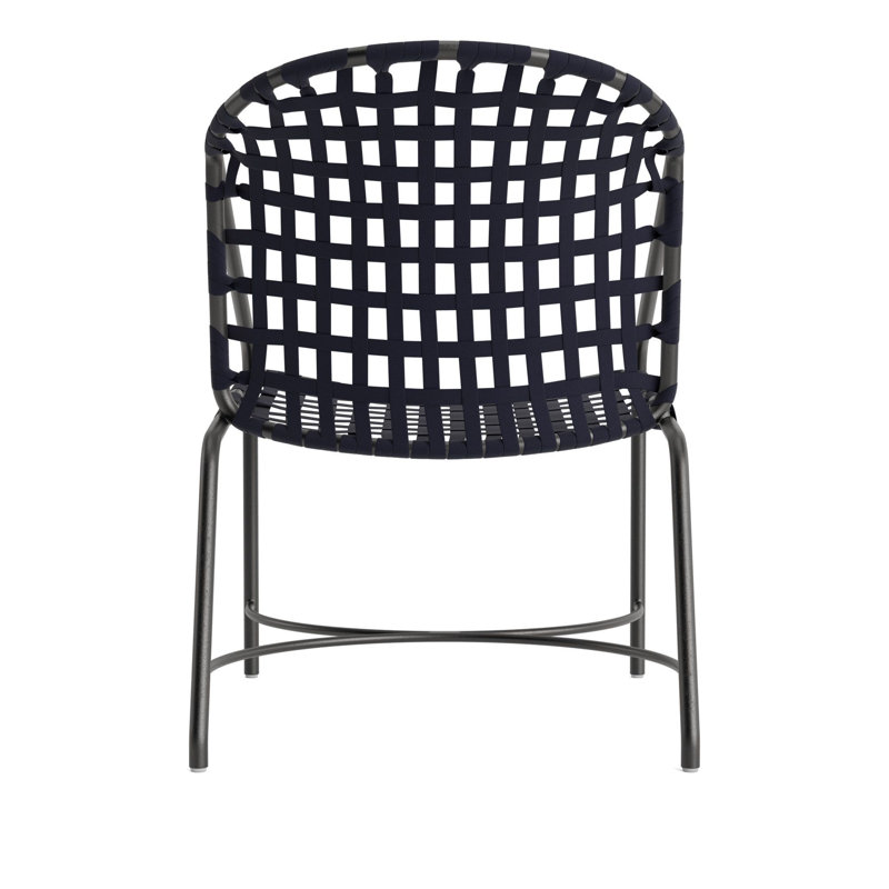 Kantan Outdoor Lounge Chair, Mica/White Suncloth Lace