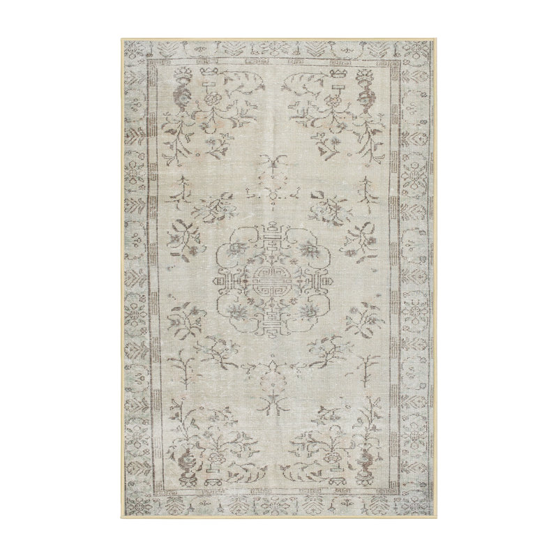 Tapis zone gris clair contemporaine, Rectangle 6 pi x 9 pi