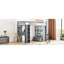 Lit mezzanine simple avec tablettes, bureau, tablettes gris