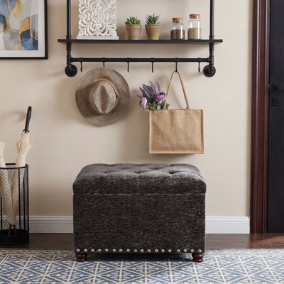 Devault 24" Wide Fabric Tufted Rectangle Storage Ottoman