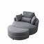 Grand fauteuil rond pivotant avec accoudoirs et tabouret club avec repose-pieds en tissu de lin avec coussins-1750421461-1750421457