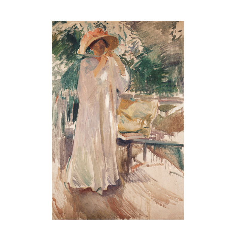 Joaquin Sorolla et Bastida Clotilde dans son jardin, 1910, art sur toile, H 19 po x l 12 po