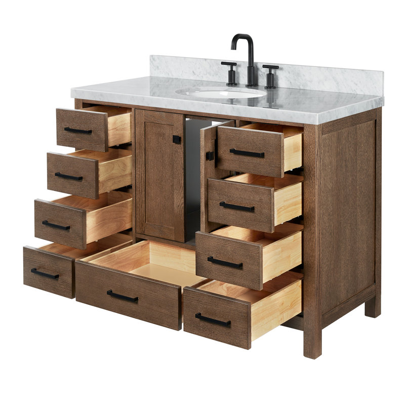 Amariani 48" Single Bathroom Vanity Set, Brown Oak