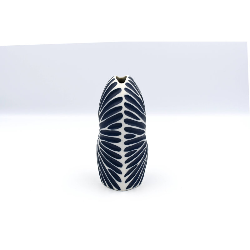 Handmade Table Vase, Dark Blue, 5.3" H x 3.2" W x 2.4" D