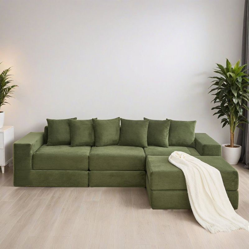 Canapé-lit modulaire moderne à canapé-lit 8 pièces avec assise profonde, canapé modulaire rembourré pour salon, chambre à coucher