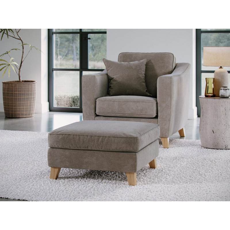 Stoystown 78cm Wide No Pattern Standard Ottoman, Brown