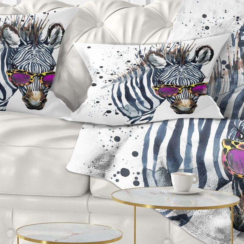 Coussin lombaire à aquarelle zèbre animal