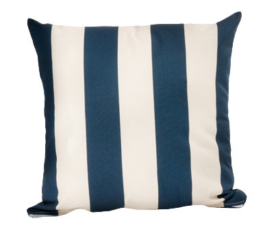Cabana Striped Outdoor Reversible Throw Pillow, Navy/Stark White