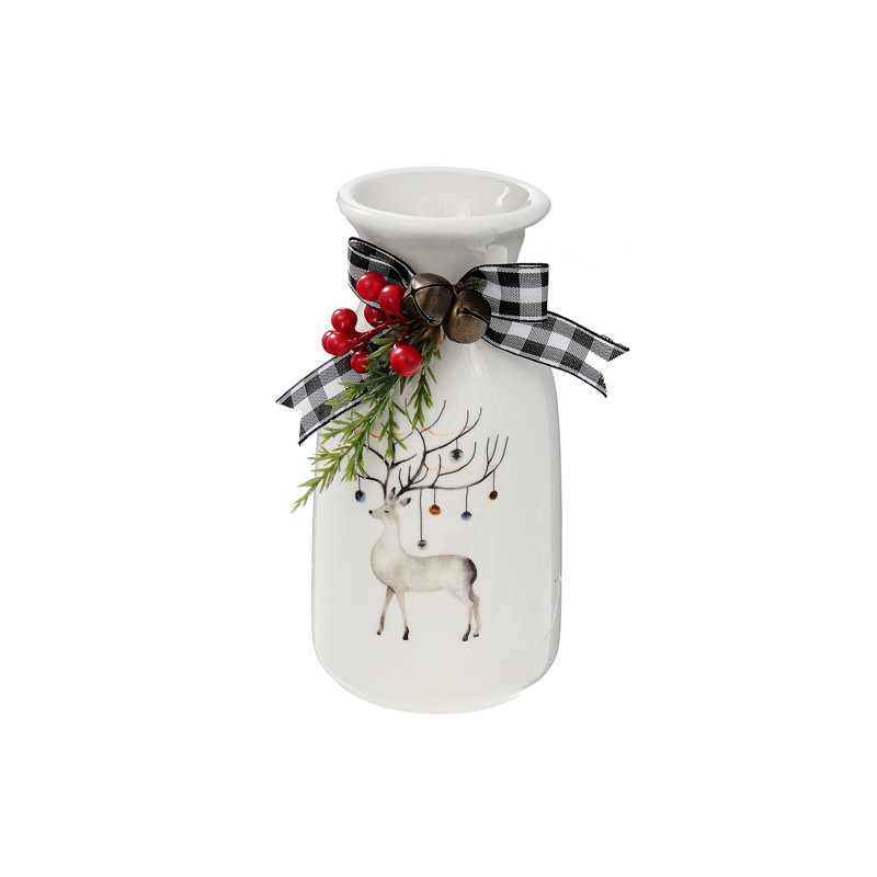 Bouteilles décoratives en céramique blanches/noires Adnan, H 6 po x l 3 po x P 4 po