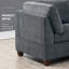 Ensemble modulaire en L gris avec canapé d'angle, fauteuils sans accoudoirs et repose-pieds en chenille gris 6 pièces