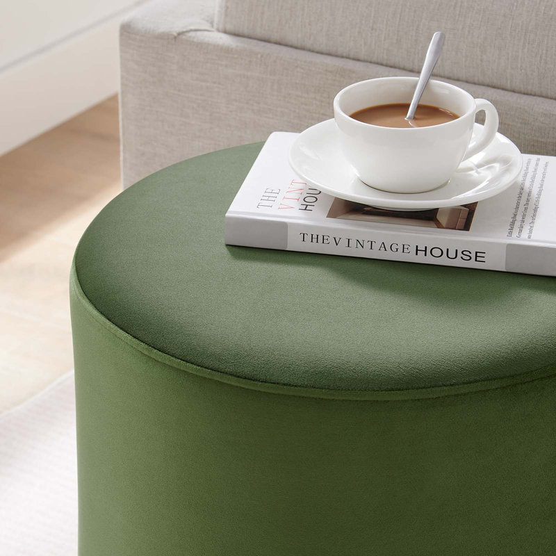 Modway Tilden Upholstered Ottoman, Moss Green Velvet