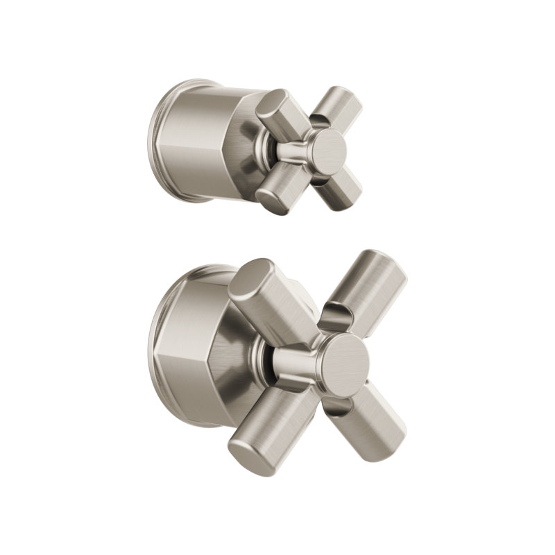 Invari® Pressure Balance Valve With Integrated 6-Function Diverter Trim - Less Handles, Luxe Nickel, Cross
