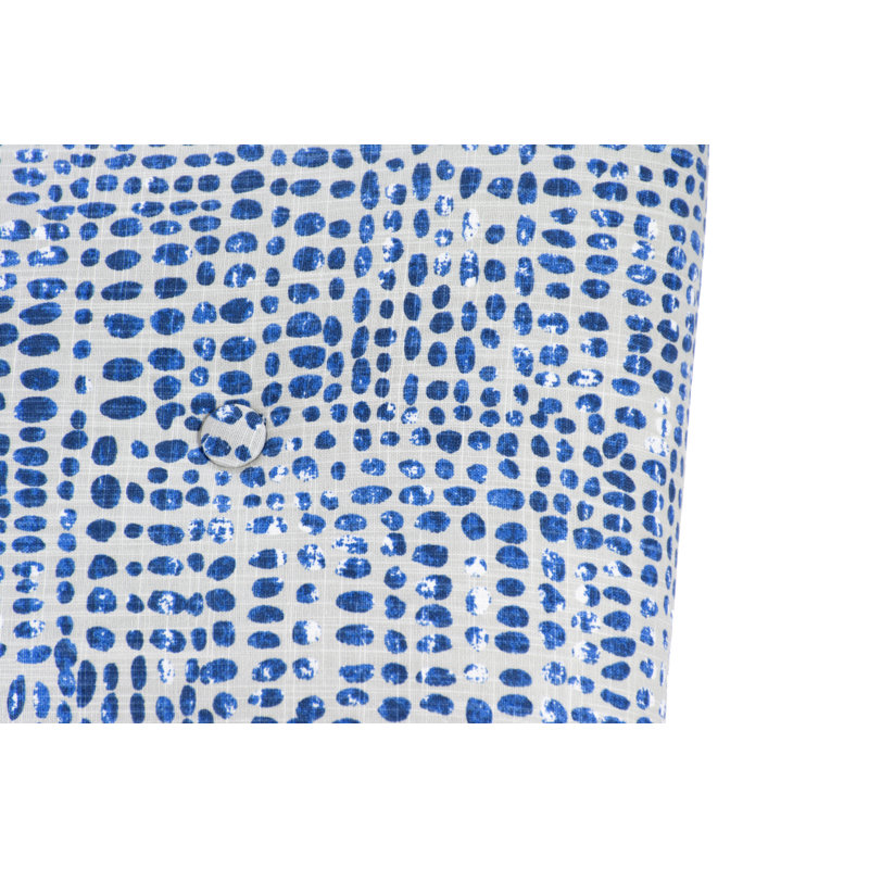 Chaise d'appoint capitonnée Toledo, Bleu / blanc