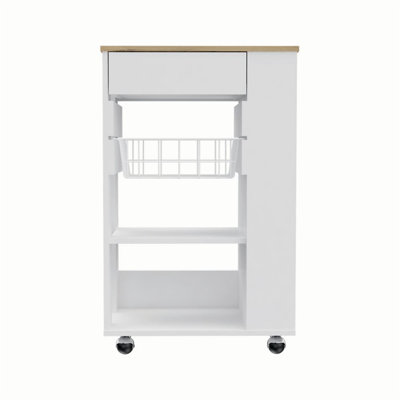 Versatile Mobile Kitchen Cart with Abundant Storage for Efficient Cooking
