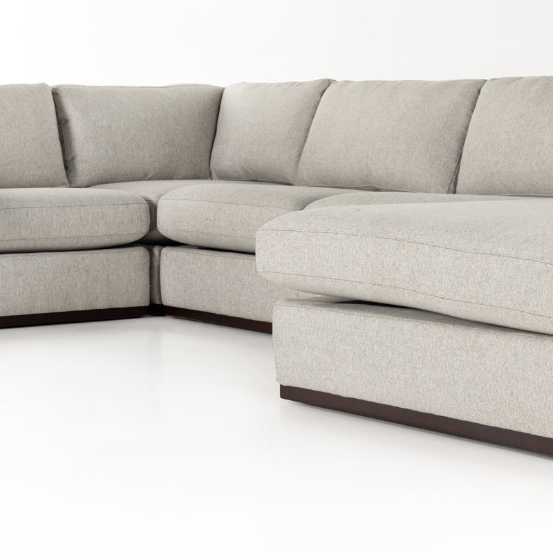 Colt Sectional, Aldred Silver Polyester Blend, Left Hand Facing