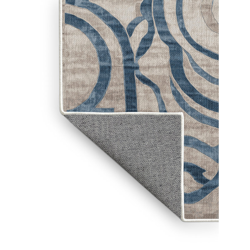 Tapis beige lavable à la machine, Rectangle 5 pi x 7 pi