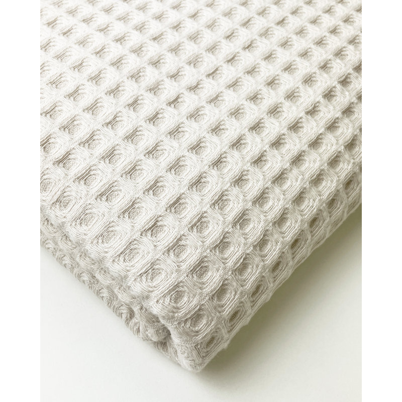 Serviette de bain en coton gaufré Lycia, Lait de poule, 2