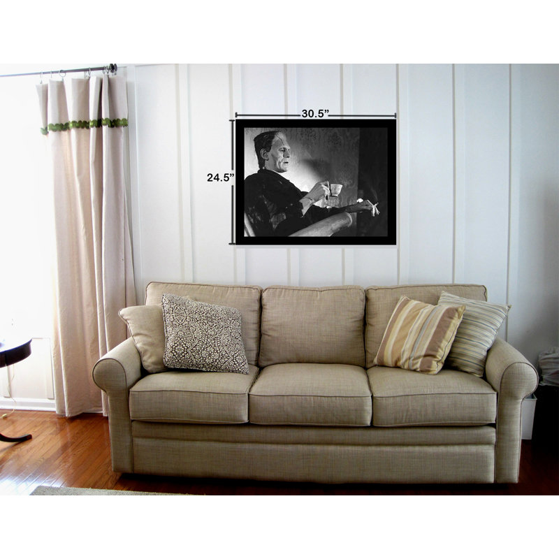 Même les monstres ont besoin d'une pause - Boris Karloff as Frankenstein - reproduction de photo encadrée sur papier