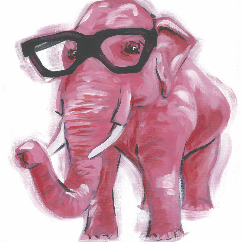 «Dapper Animal VII», peinture sur toile, H 12 po x l 12 po, Toile tendue
